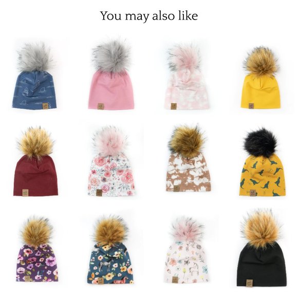 Peek-a-boo Homemade Black Slouchy Beanie with Removable Pompom - Picture 6 of 7